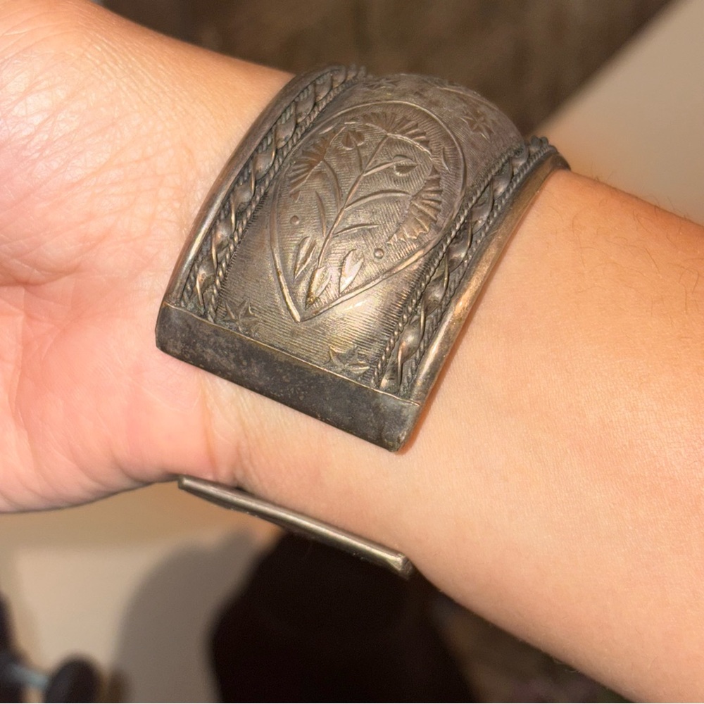 Antique Tribal Engraved Cuff Bracelet - Picture 8 of 8